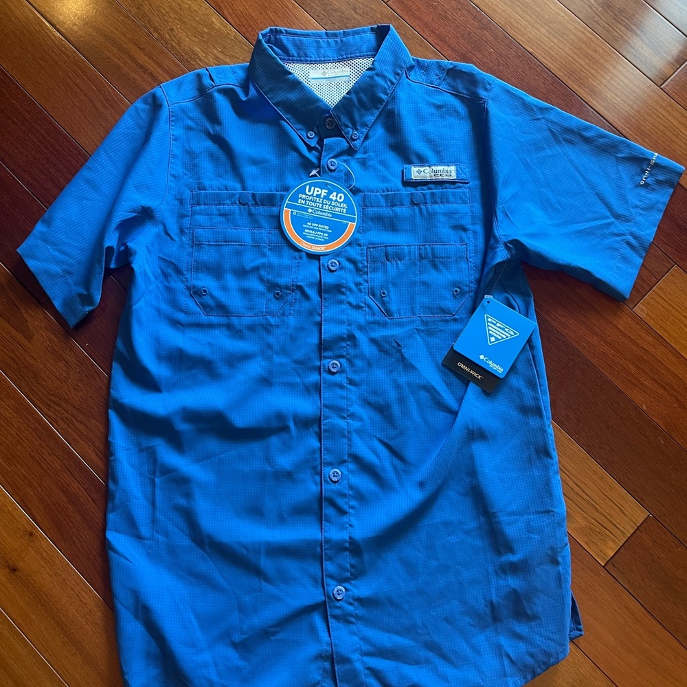 Columbia Blue Casual Button Down Shirt